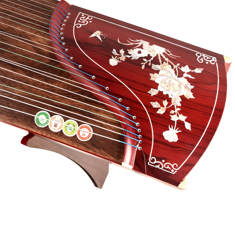 紅牡丹紋様の標準古筝