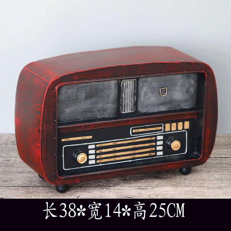 ラジオ38*14*25レトロ赤