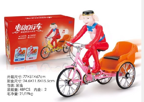 猪八戒は三輪車に乗ります。