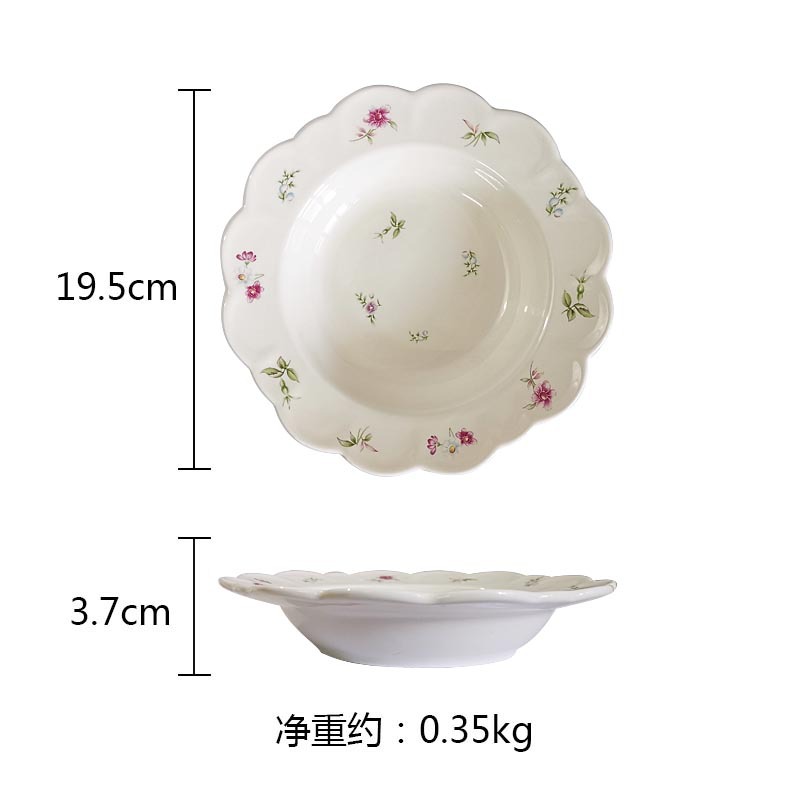 8インチの花の深い皿
