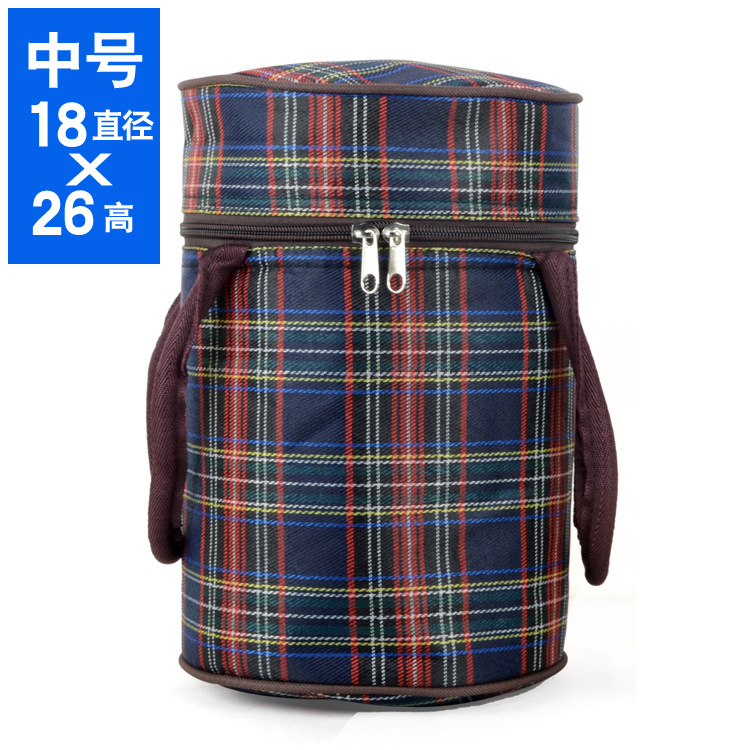 【中号】18 X 26濃いナツメの赤格子模様