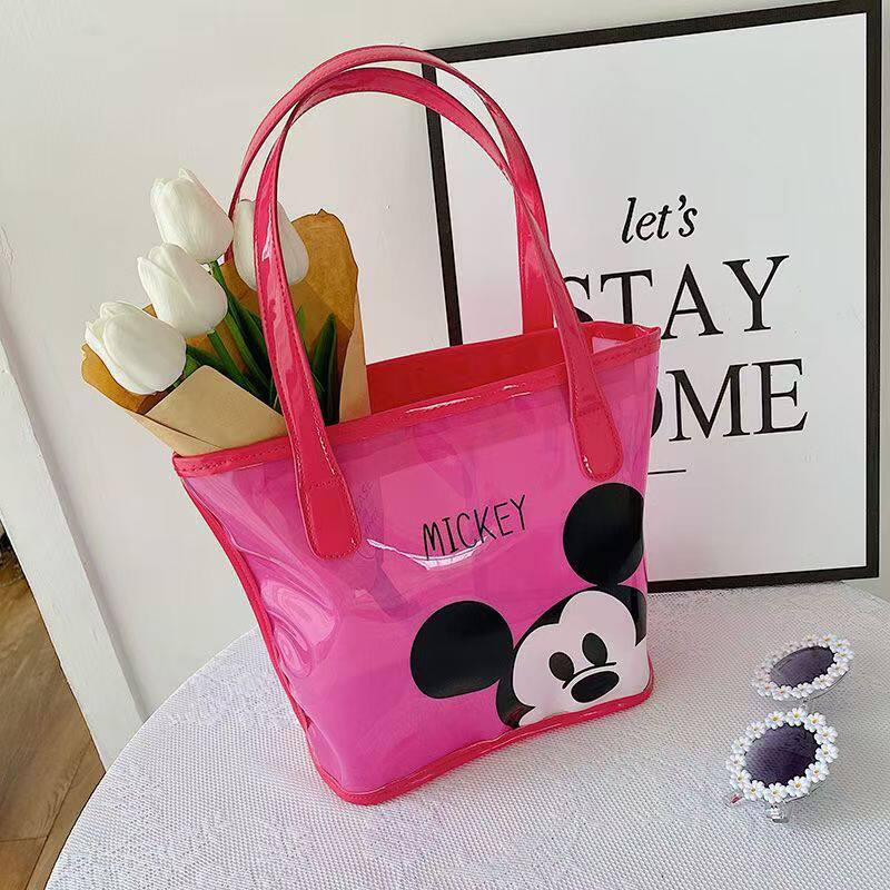 ローズレッド プリント ミッキー ハンドバッグ