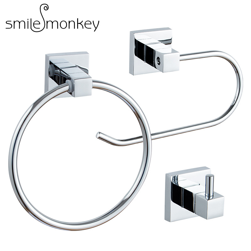 250タオルラック3点セット (メッキ色)