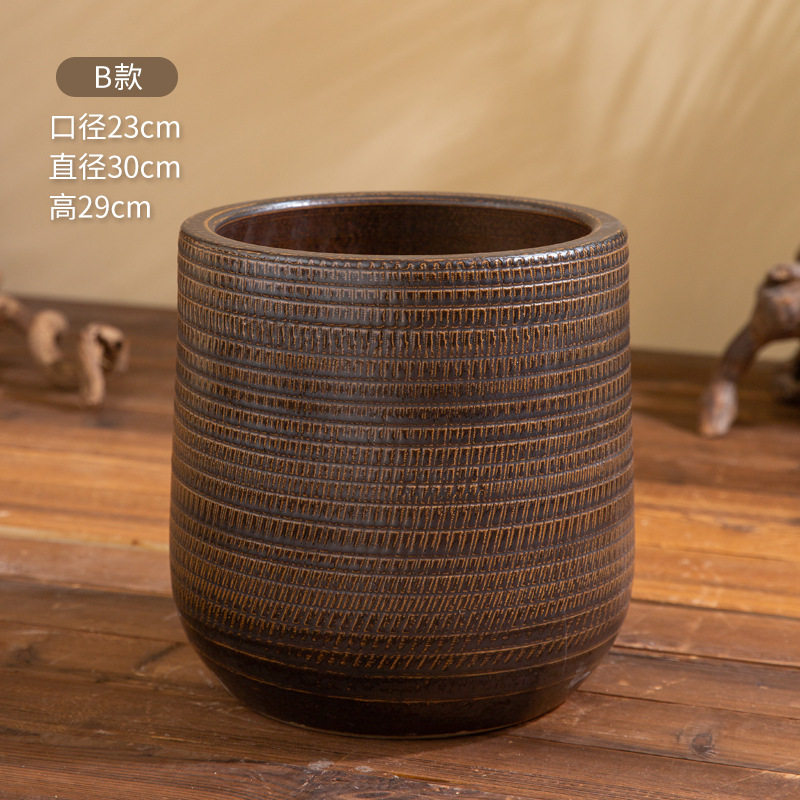 彫刻模様の植木鉢 タイプB (デフォルトでは穴は開いていません)