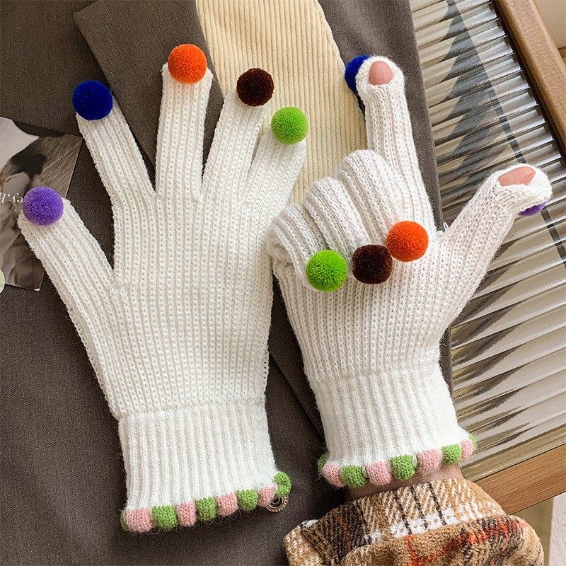 フィンガーレスホワイト【毛玉ランダムカラー】