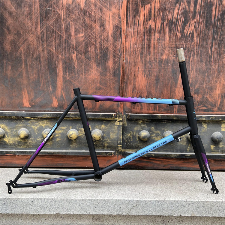 Cブレーキフレーム+フロントフォークマットカラフルブルーとパープル