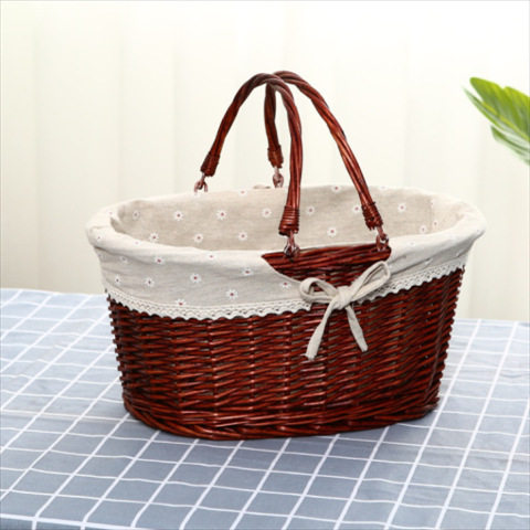 丸い茶色のデイジー生地