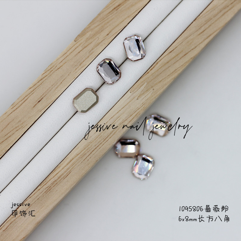 1095806薔薇ピンク6x8mm (k9)