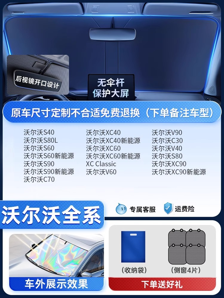 【ボルボ専用】トップには4層ラミネートレーザー+ビニール断熱材を装備★サイドガード4枚付属