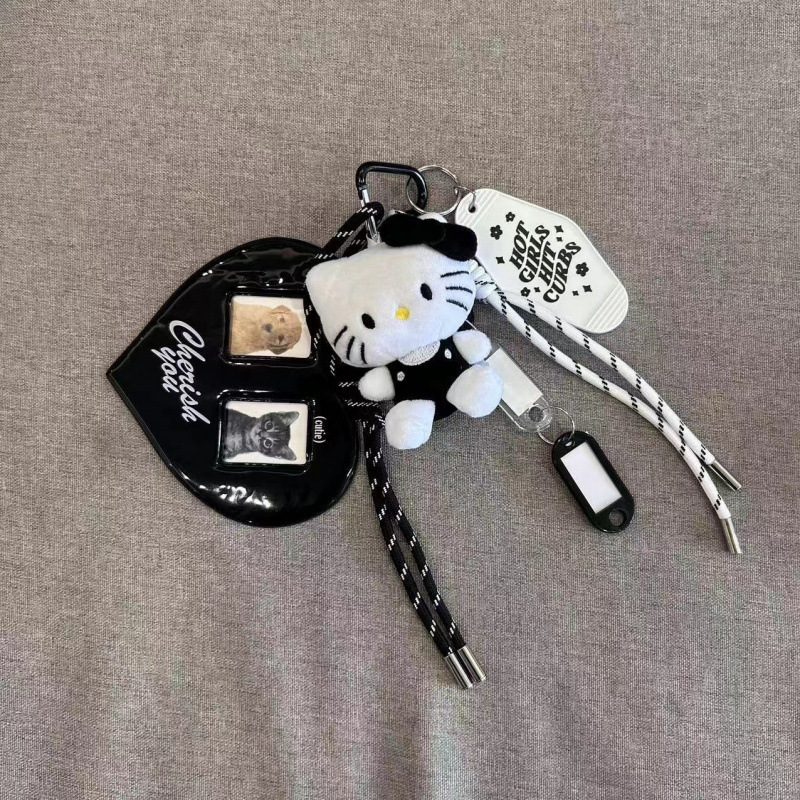 子猫黒ラブペットタグ白と黒のロープ（黒ラブバックル）
