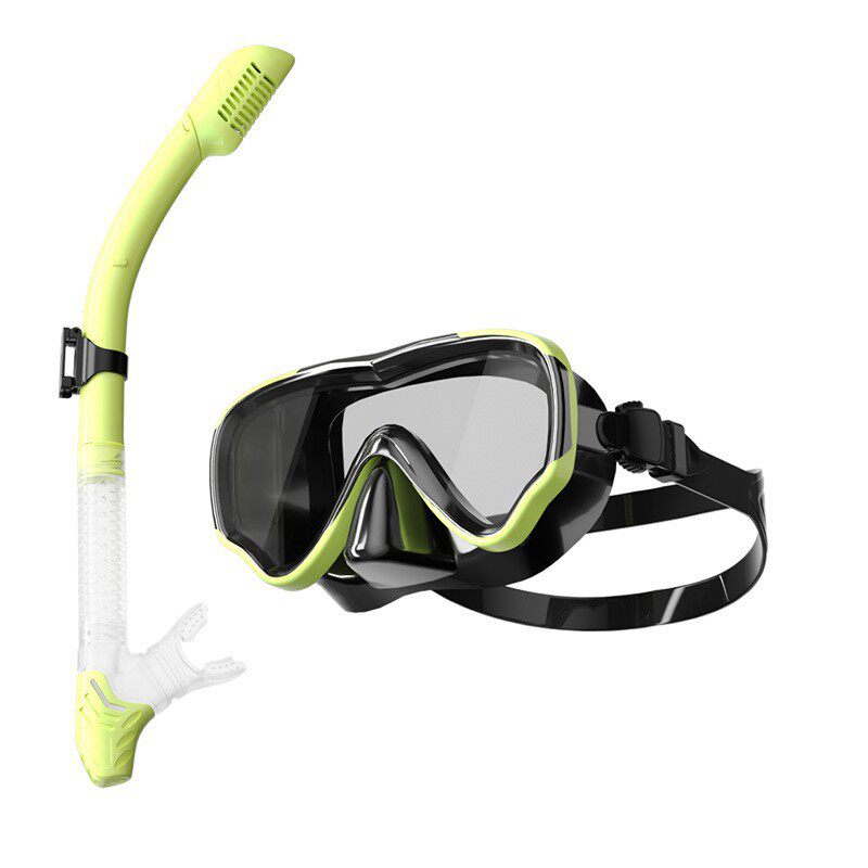 300 液体黒と黄色のダイビング ゴーグル + 透明な黄色の呼吸チューブ