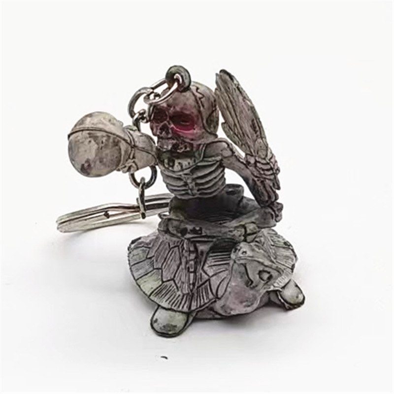 亀の頭蓋に乗る