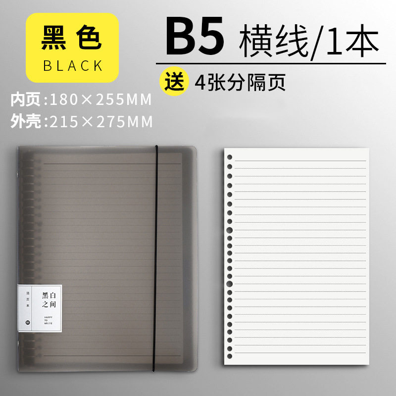 B 5-ブラックシェル【横糸替芯1 + 仕切ページ】