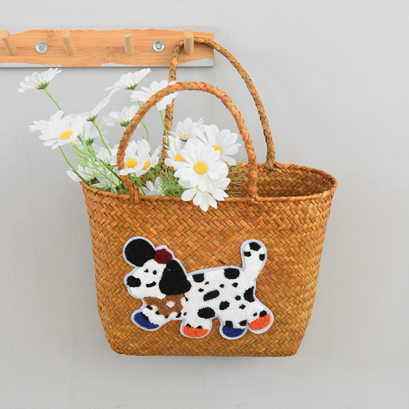 ストローバッグ クリームパピー(Mサイズ 33×14×22)