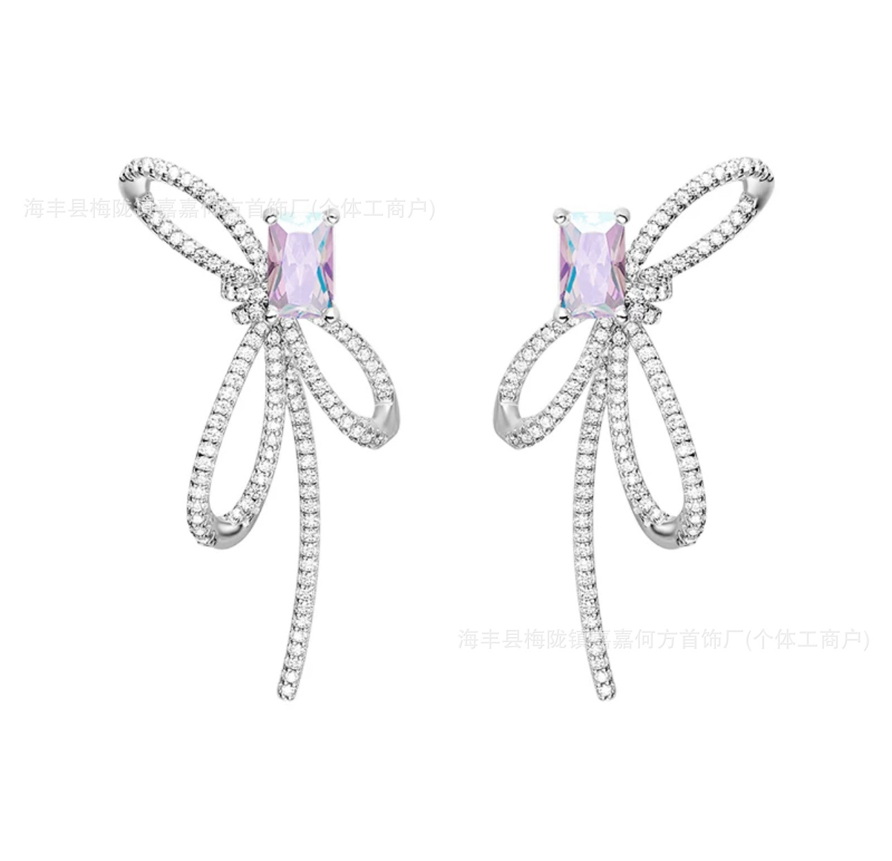 オーロラ蝶結びイヤリング