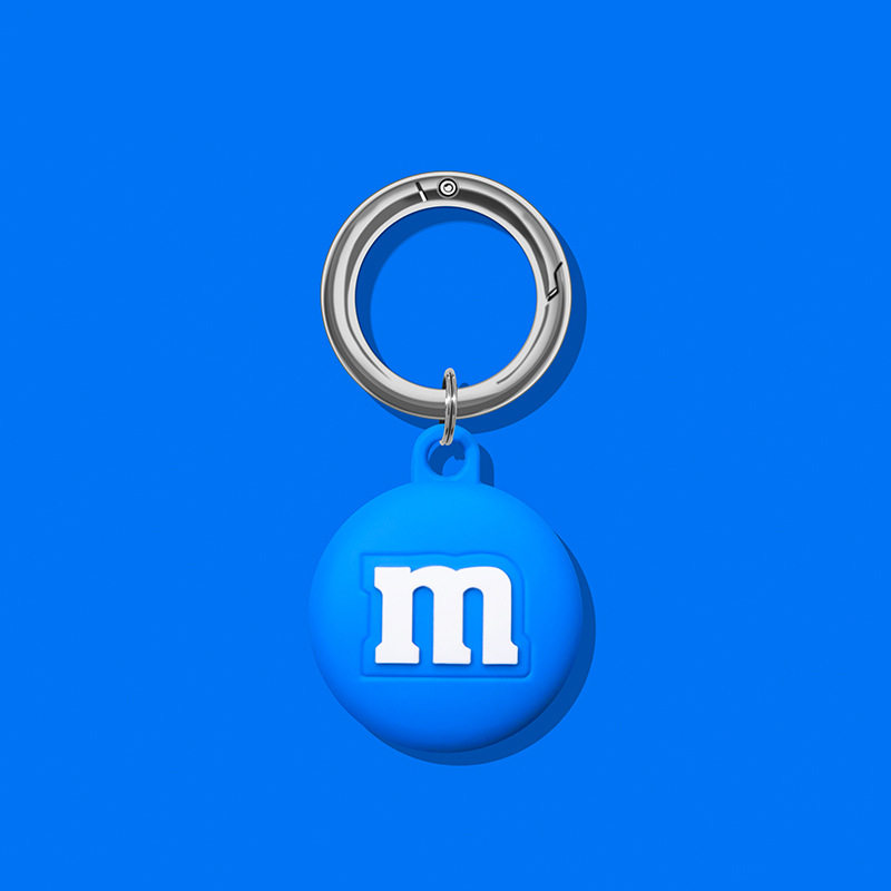 エアタグ漫画保護カバー - ブルー M ビーン + サークル