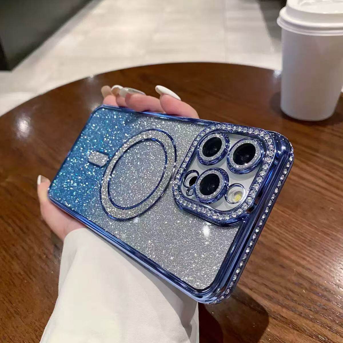 ブルーグリッター+磁気エッジダイヤモンド