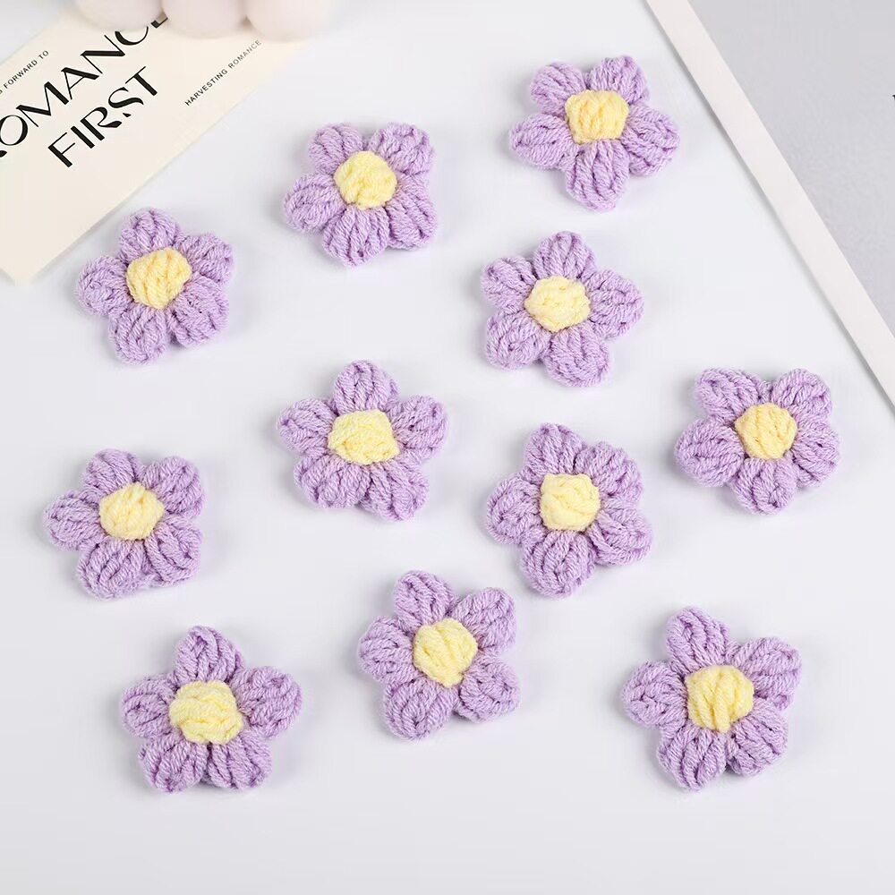 ブローチ パフフラワー パープル