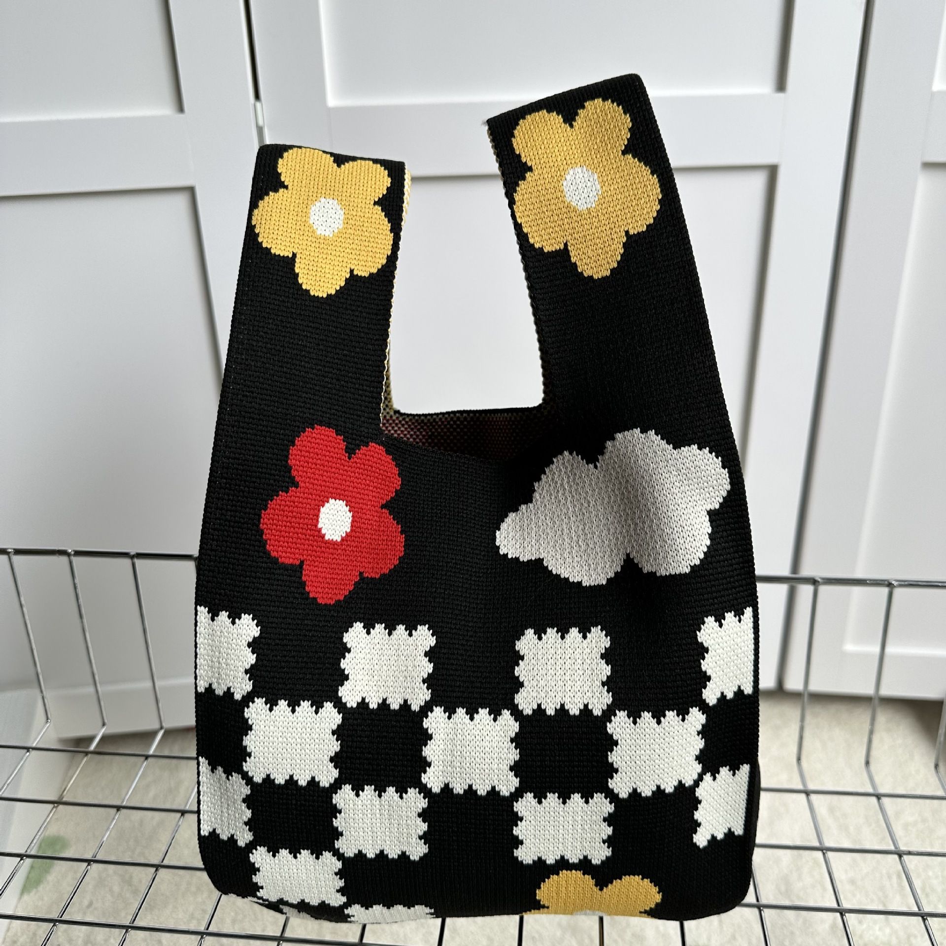 【ベストバッグ】白黒チェック柄