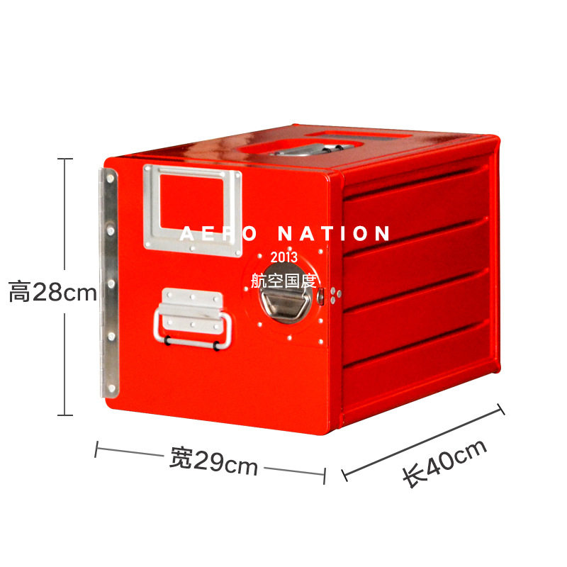 1 個 - 赤い小さなボックス + プラスチック引き出し 2 個