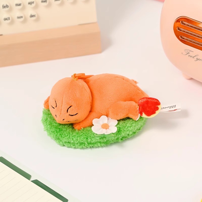 6.5CM ヒトカゲ風花草ぬいぐるみペンダント