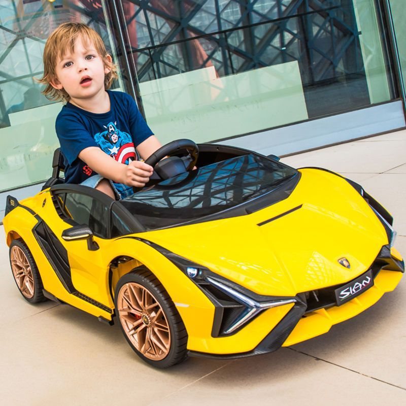 大型黄色四輪駆動デュアル超リチウム電池 + フル機能 + レザーシート - 特大モデル + 3 スピードリモコン +