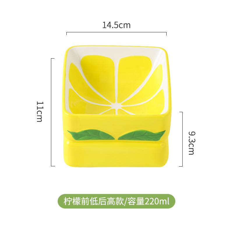 四角い斜口のレモンボウル