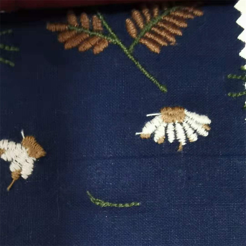 E8862-A ネイビーブルー（幅120cm、ラミーコットン）