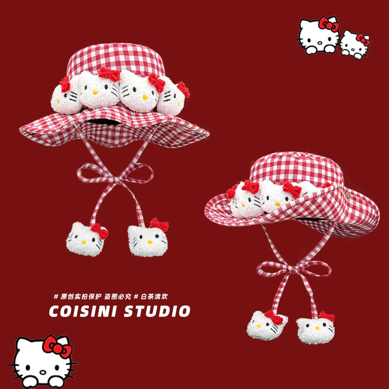 ktドールチェック柄バケットハット