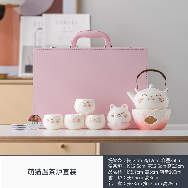 かわいい猫のティーウォーマーセット