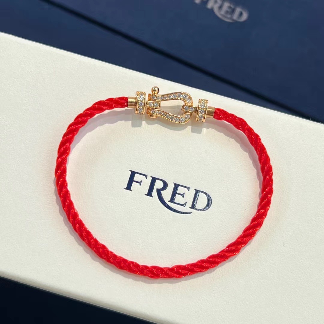 ミディアム フル ダイヤモンド ローズゴールド レッド ロープ