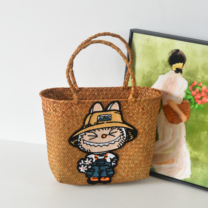 ストローバッグ-フラワーブブウサギ(Sサイズ26×13×18)