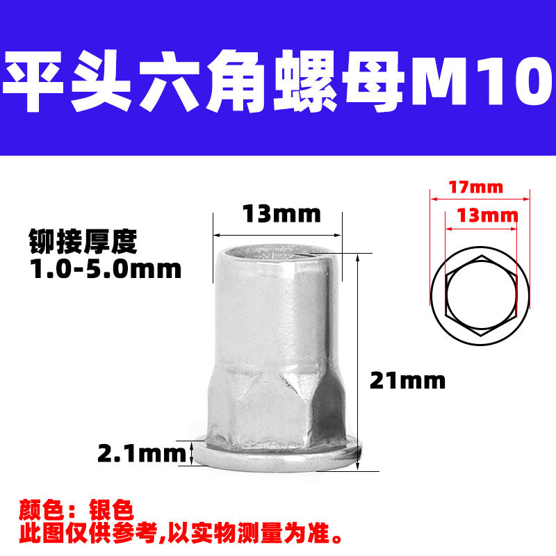 濃い灰色の平頭六角M10-2個