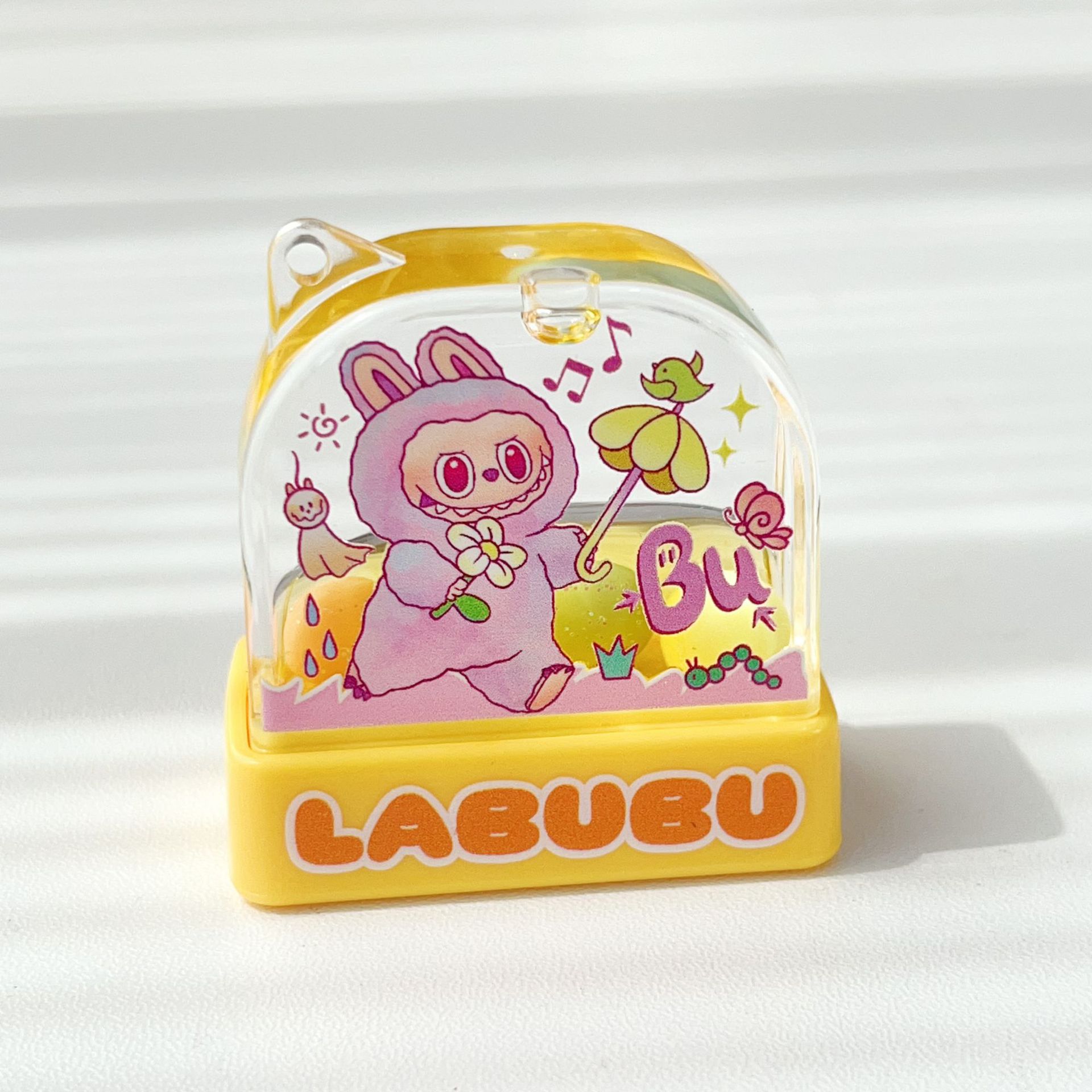 Labubu 傘シール - イエロー (文字なし)
