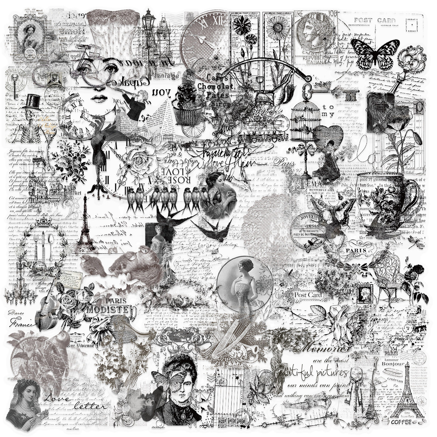 58 ヴィンテージスタンプクリップアート SLP074