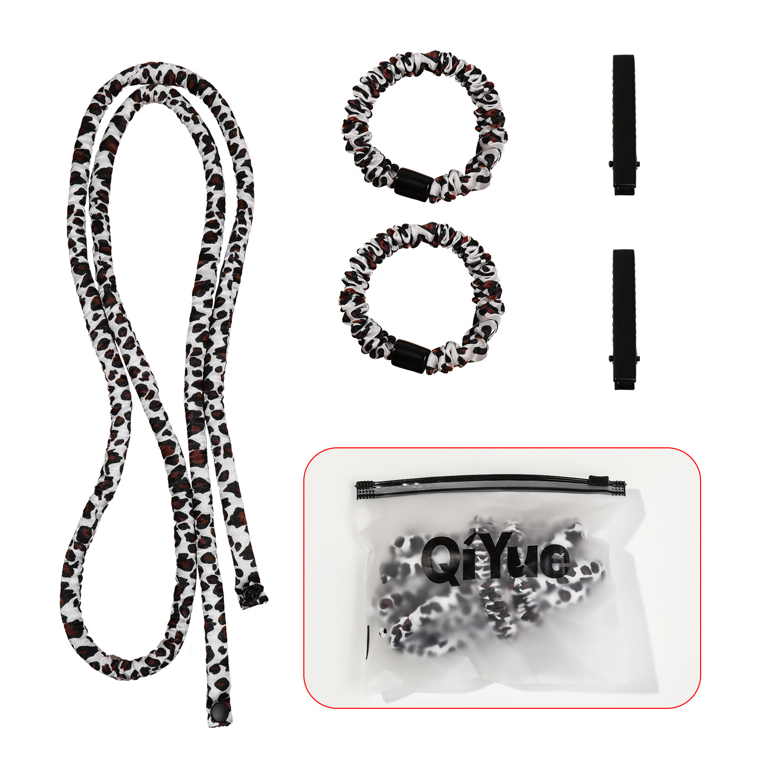 エクストラロングヘアアイロン - サテンホワイトレオパード