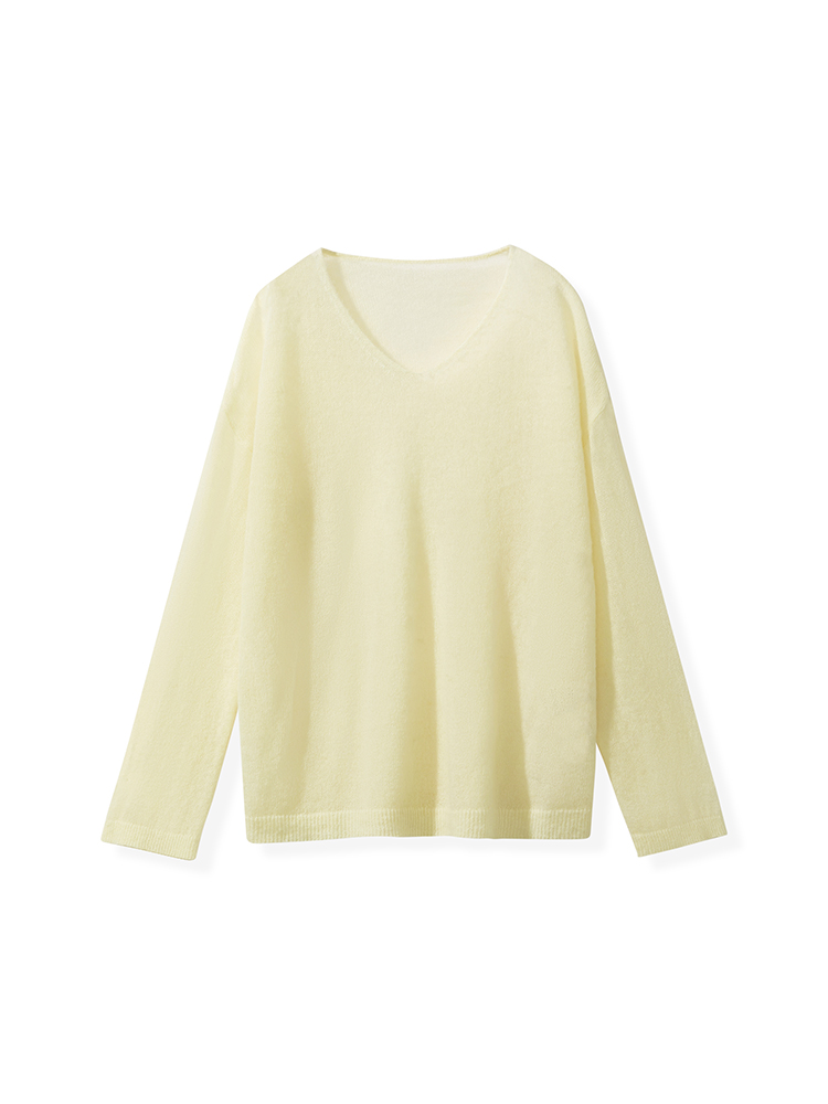 ライトイエロー（Vネック）