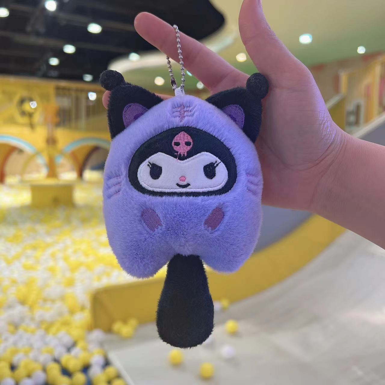 女装紫ビッグテール+ビーズチェーン