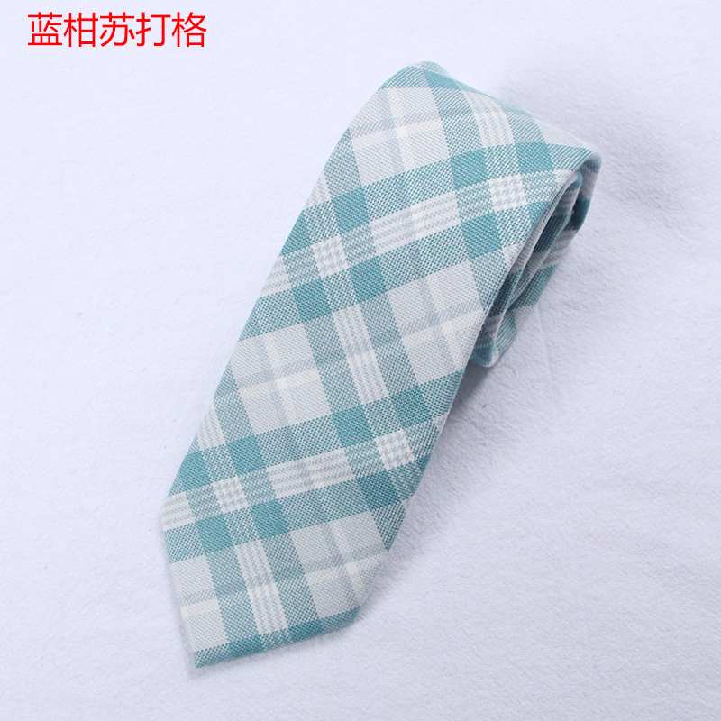 ブルーオレンジソーダチェックネクタイ(D)