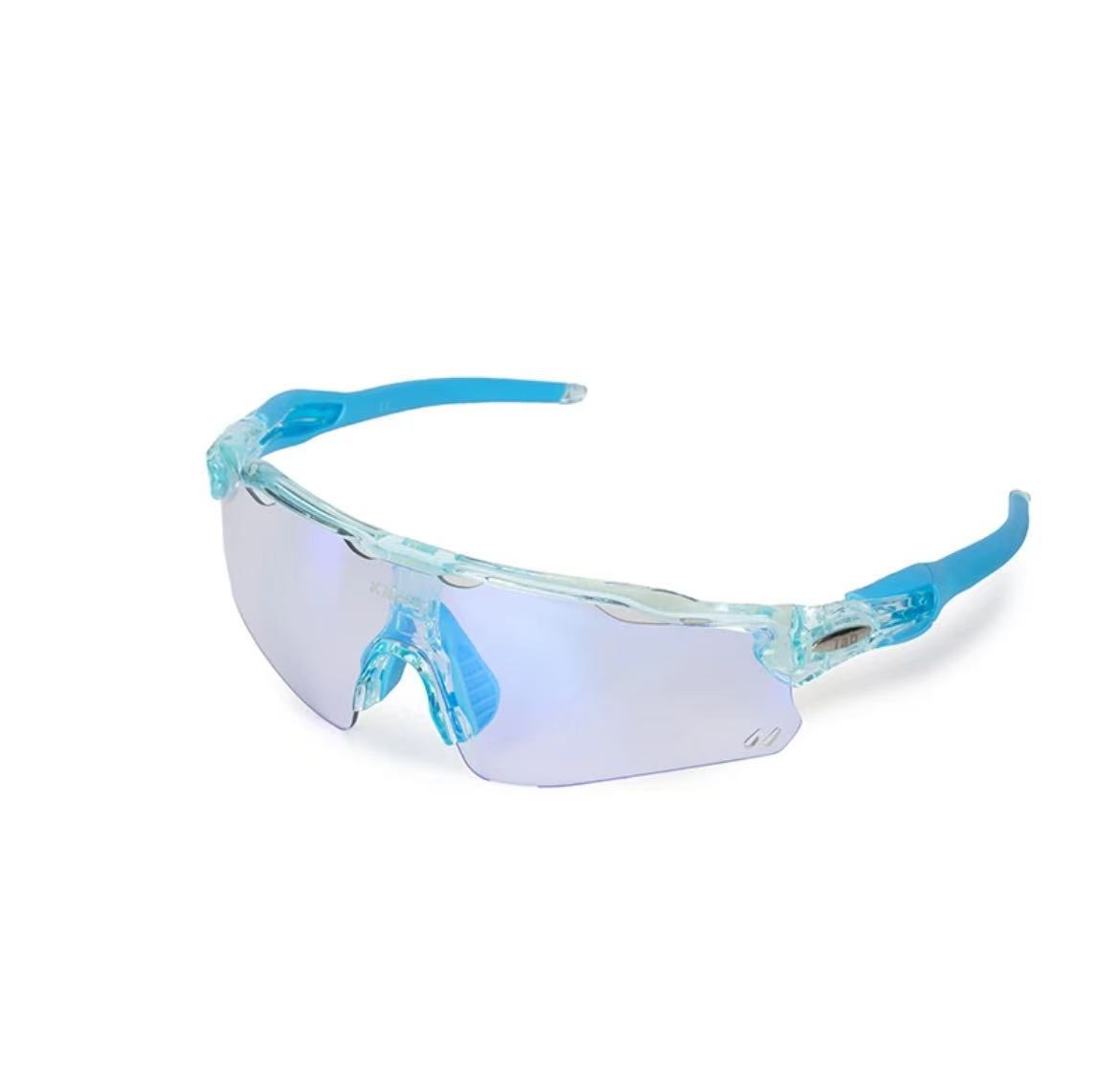 透明ブルーフレーム - カラフルな色が変わるブルーレンズ - 片眼鏡 + ブランドボックス