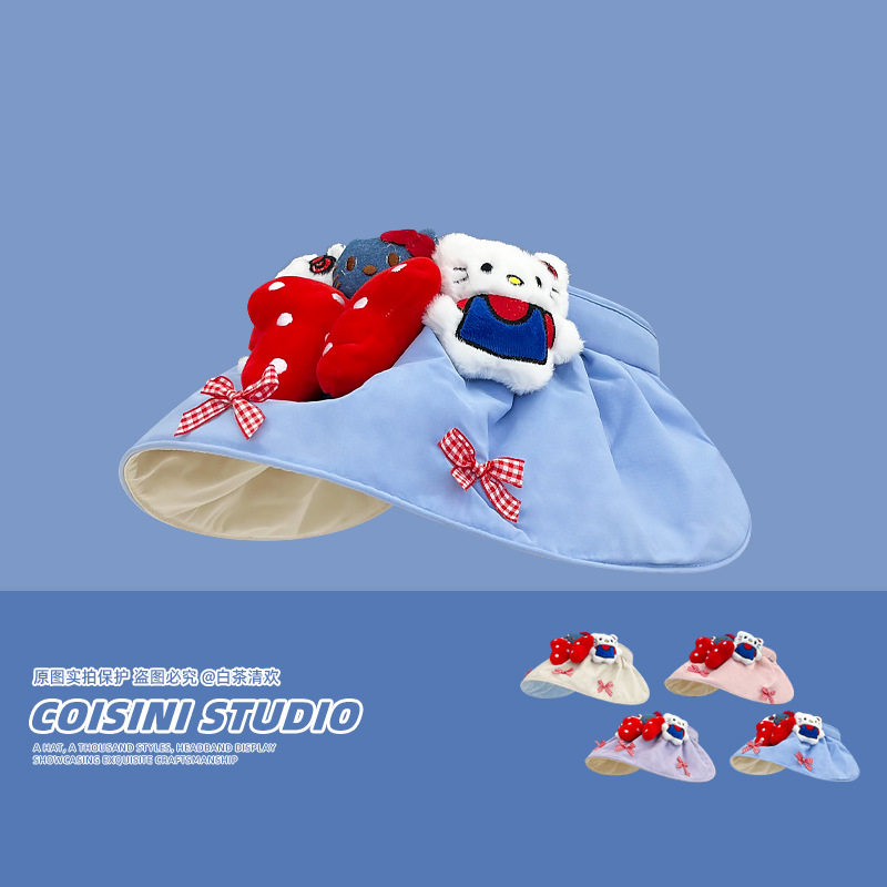 KT キャット水玉リボン空シルクハット ブルー