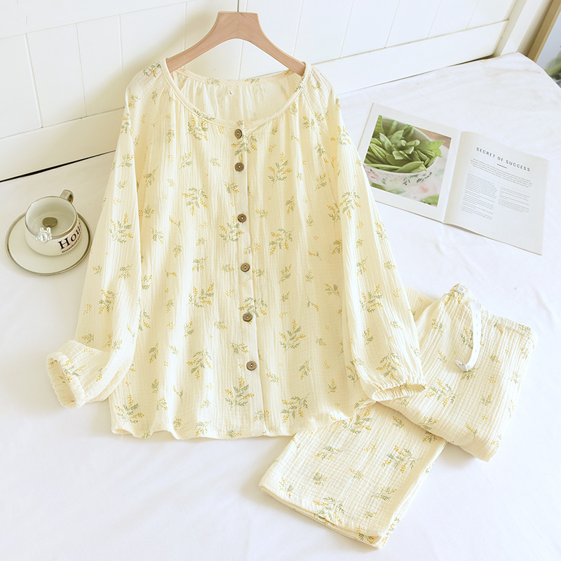 胸クッション/固定カップ純綿クレープラウンドネック監禁服セットブーケ