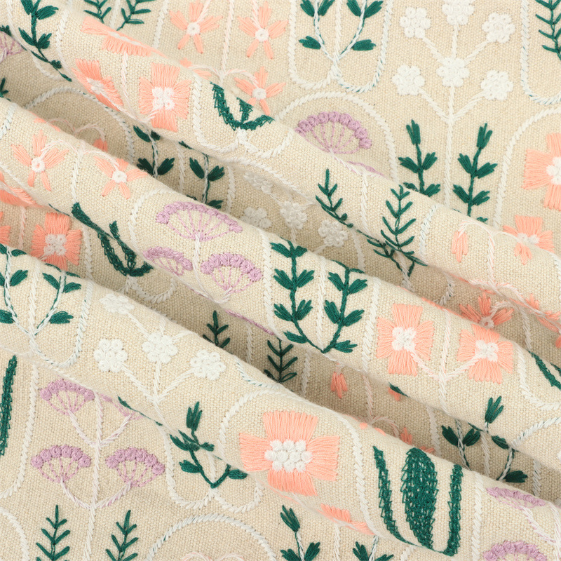 E21269-A-ベージュ（ドア幅125cm、綿70％、麻30％）