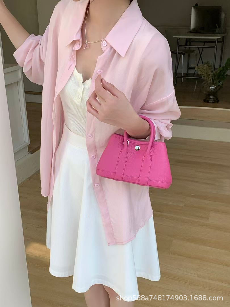 マグノリアパウダー+ロングショルダーストラップ、第一層牛革