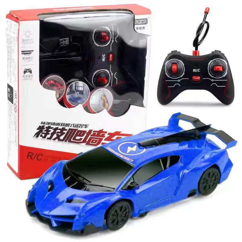 【ブルー】ランボーリモコン壁登り車