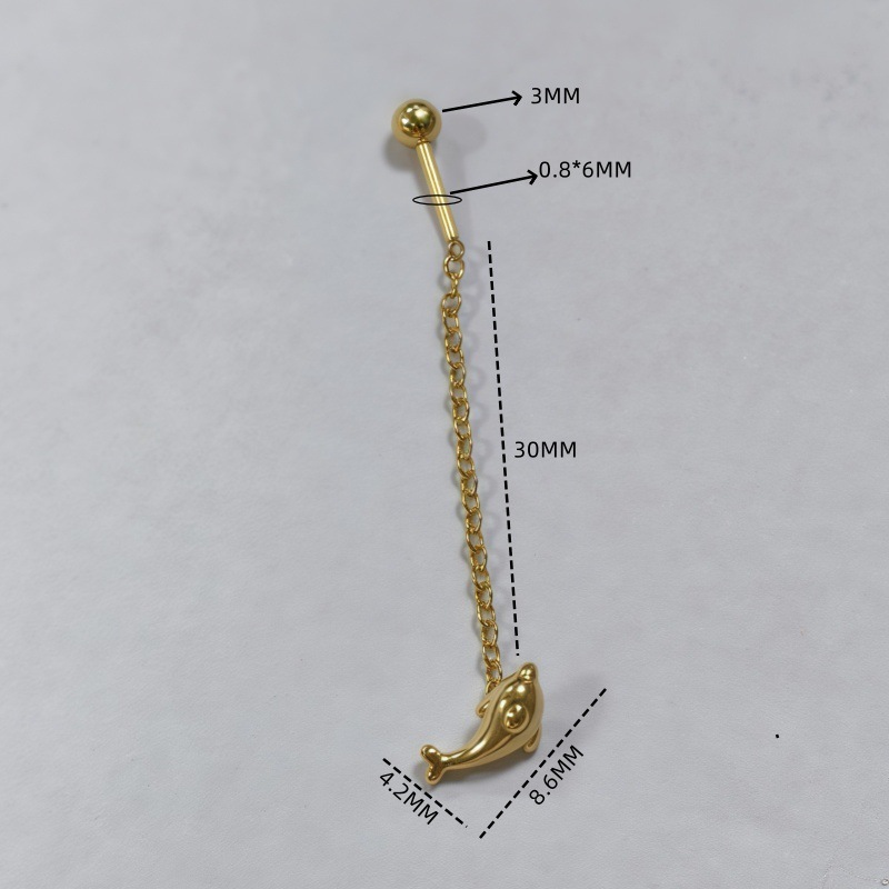 金色のイルカの耳のライン