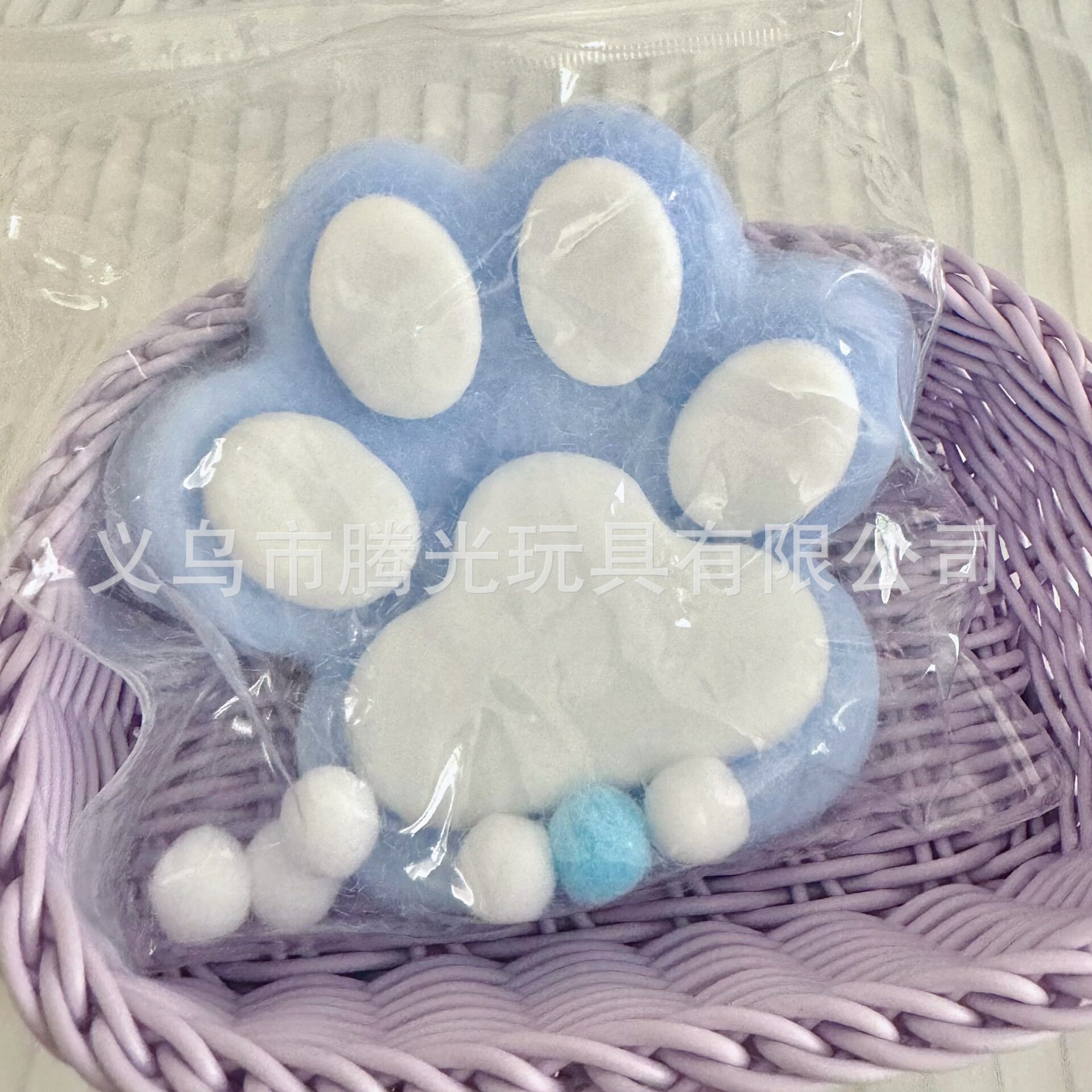 15cm ビッグマック植毛キャットクロー - 青と白