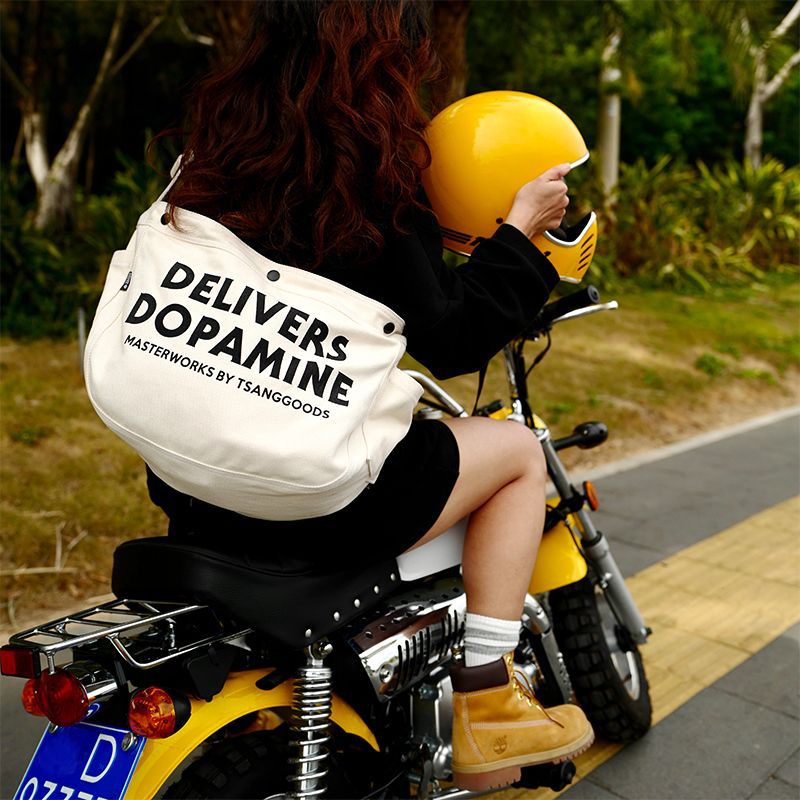 レターサイクリングキャンバスバッグ【オフホワイト】