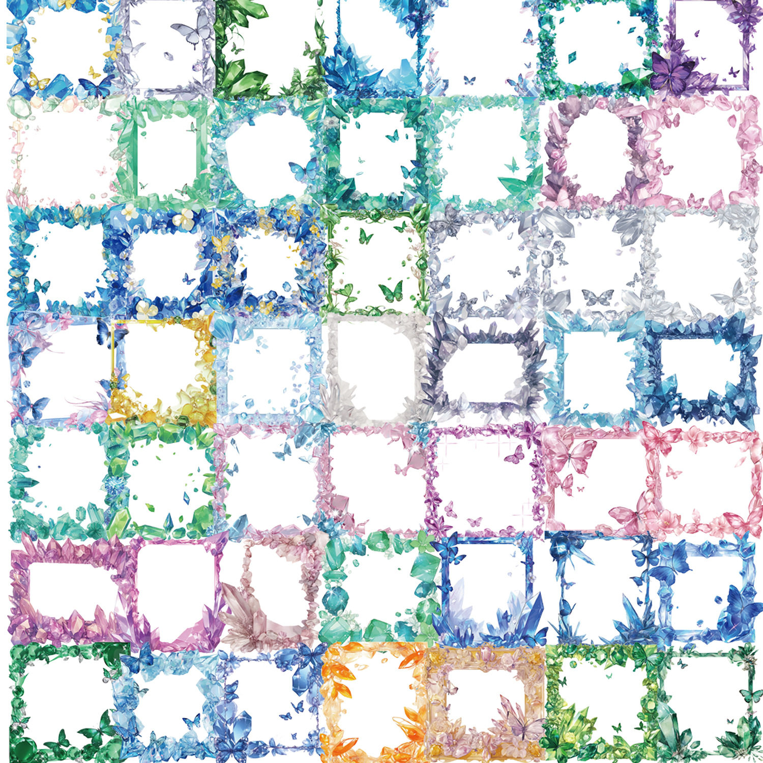 55 バタフライ トランスペアレント クリスタル フレーム SLP139