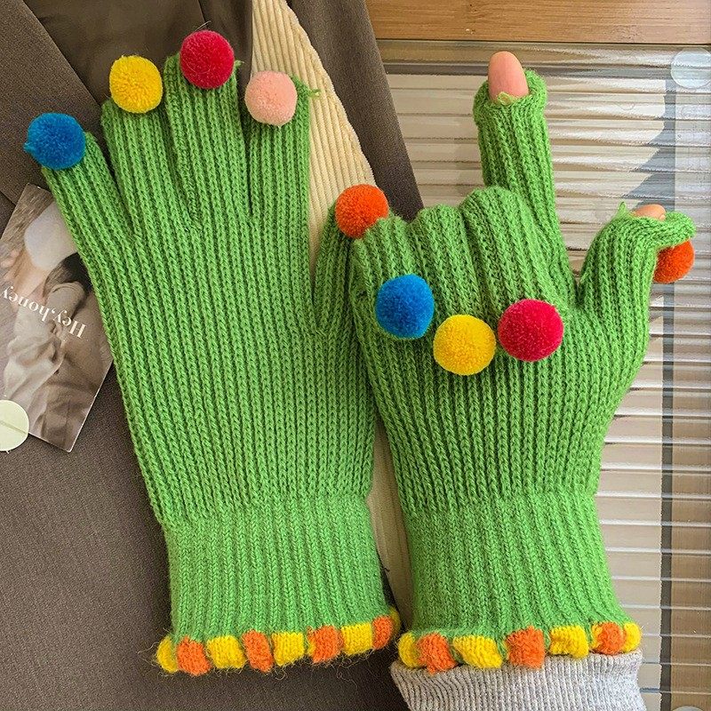 フィンガーレスグリーン【毛玉ランダムカラー】